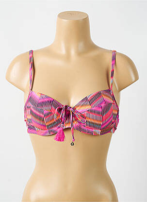 Haut de maillot de bain stretch haut soutien-gorge emboitant rose CYELL femme