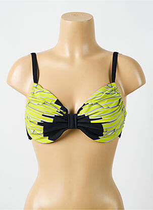 Haut de maillot de bain stretch haut soutien-gorge emboitant jaune MIRADONNA femme