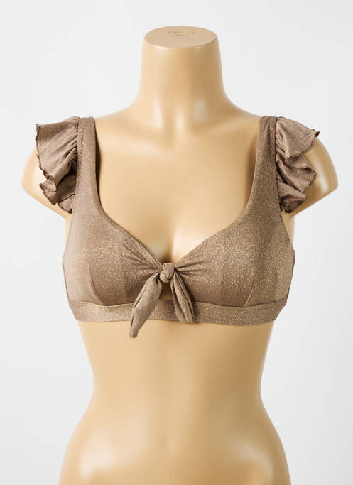Haut de maillot de bain stretch haut soutien-gorge emboitant marron CYELL femme