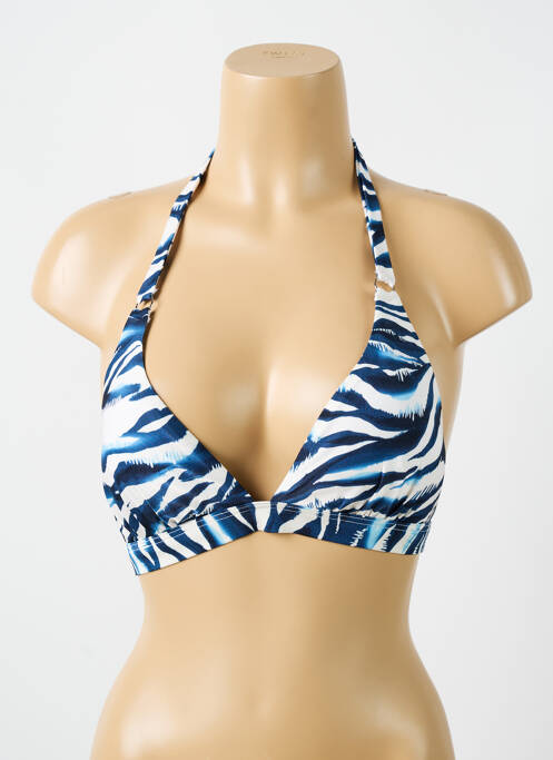Haut de maillot de bain stretch haut soutien-gorge avec mousse de rembourrage amovible bleu CYELL femme