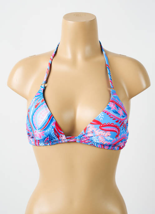 Haut de maillot de bain fermeture liens à nouer haut soutien-gorge avec mousse de rembourrage amovible bleu CYELL femme