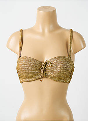 Haut de maillot de bain stretch haut soutien-gorge moulé or CYELL femme