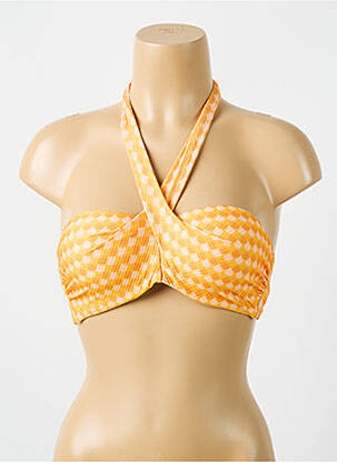 Haut de maillot de bain stretch haut soutien-gorge moulé orange CYELL femme