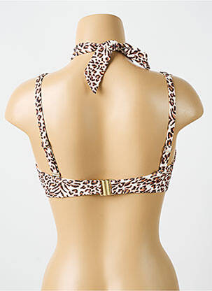 Haut de maillot de bain stretch haut soutien-gorge moulé marron CYELL femme