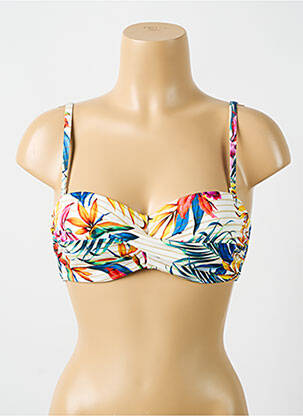 Haut de maillot de bain stretch haut soutien-gorge moulé jaune CYELL femme