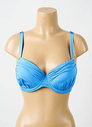 Haut de maillot de bain stretch haut soutien-gorge moulé bleu CYELL femme