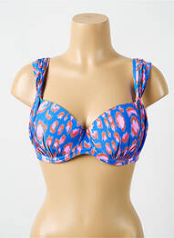 Haut de maillot de bain stretch haut soutien-gorge moulé bleu CYELL femme