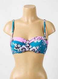 Haut de maillot de bain stretch haut soutien-gorge moulé bleu CYELL femme