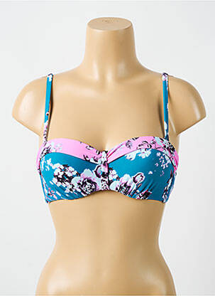Haut de maillot de bain stretch haut soutien-gorge moulé bleu CYELL femme