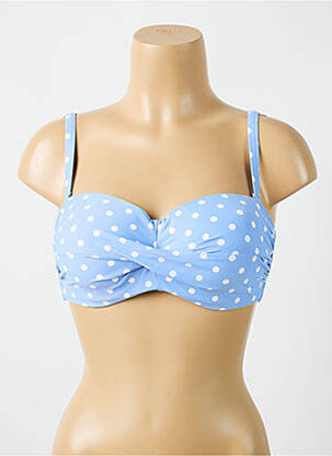 Haut de maillot de bain stretch haut soutien-gorge moulé bleu CYELL femme