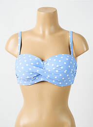 Haut de maillot de bain stretch haut soutien-gorge moulé bleu CYELL femme