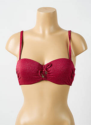 Haut de maillot de bain stretch haut soutien-gorge moulé rouge CYELL femme