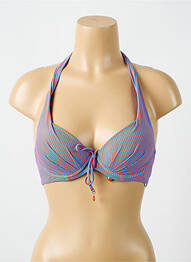Haut de maillot de bain stretch haut soutien-gorge moulé bleu CYELL femme