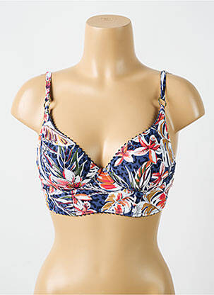 Haut de maillot de bain stretch haut soutien-gorge moulé bleu CYELL femme