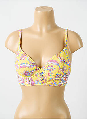 Haut de maillot de bain stretch haut soutien-gorge moulé jaune CYELL femme