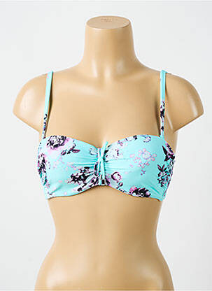 Haut de maillot de bain stretch haut soutien-gorge moulé bleu CYELL femme