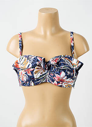 Haut de maillot de bain stretch haut soutien-gorge moulé bleu CYELL femme