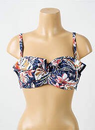 Haut de maillot de bain stretch haut soutien-gorge moulé bleu CYELL femme