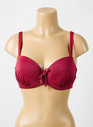Haut de maillot de bain stretch haut soutien-gorge moulé rouge CYELL femme