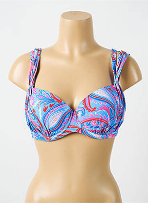 Haut de maillot de bain stretch haut soutien-gorge moulé bleu CYELL femme