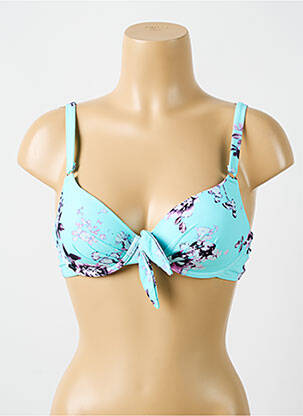 Haut de maillot de bain stretch haut soutien-gorge moulé bleu CYELL femme