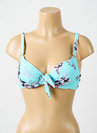 Haut de maillot de bain stretch haut soutien-gorge moulé bleu CYELL femme
