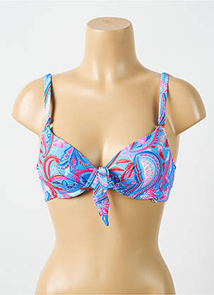 Haut de maillot de bain stretch haut soutien-gorge moulé bleu CYELL femme