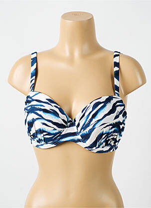 Haut de maillot de bain stretch haut soutien-gorge moulé bleu CYELL femme