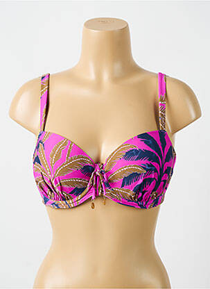 Haut de maillot de bain stretch haut soutien-gorge moulé rose CYELL femme