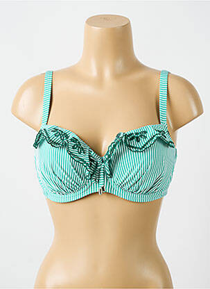 Haut de maillot de bain stretch haut soutien-gorge moulé vert CYELL femme