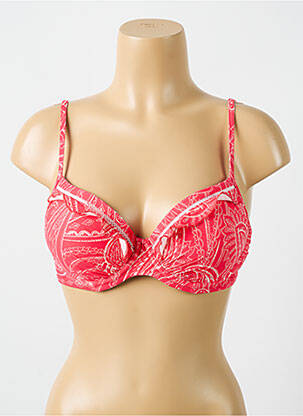 Haut de maillot de bain stretch haut soutien-gorge push-up rouge CYELL femme