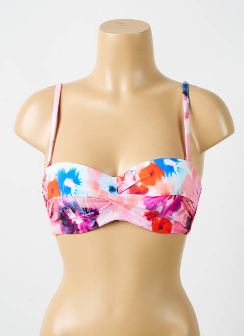 Haut de maillot de bain stretch haut soutien-gorge moulé rose CYELL femme