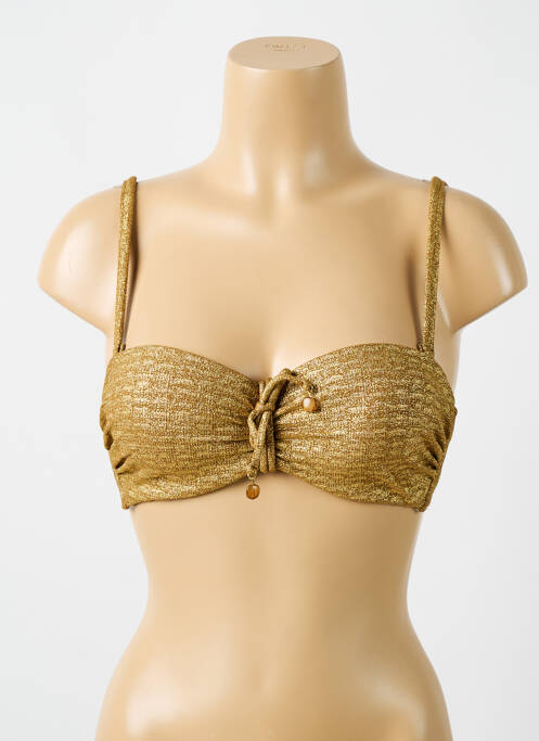 Haut de maillot de bain stretch haut soutien-gorge moulé or CYELL femme