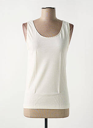 Top coupe cintrée sans manche beige MADIVA femme