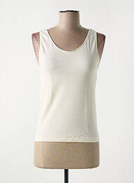 Top coupe cintrée sans manche beige MADIVA femme