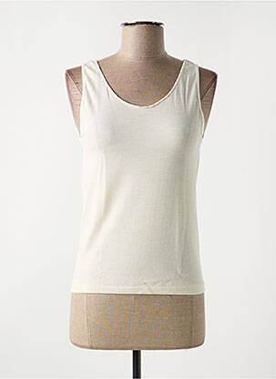 Top coupe cintrée sans manche beige MADIVA femme