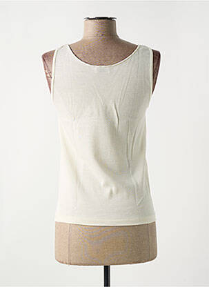 Top coupe cintrée sans manche beige MADIVA femme