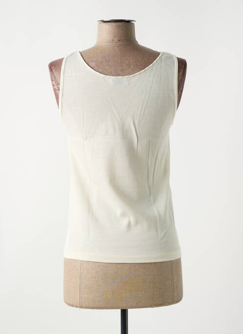 Top coupe cintrée sans manche beige MADIVA femme