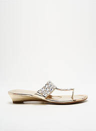 Tongs strass talon plat jusqu'à 3cm or KS femme