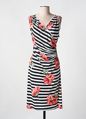 Robe mi-longue imprimé fantaisie sans manche noir ROMEO POUR JULIETTE femme