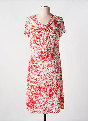 Robe mi-longue imprimé fantaisie manches courtes rouge ROMEO POUR JULIETTE femme