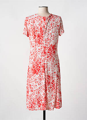 Robe mi-longue imprimé fantaisie manches courtes rouge ROMEO POUR JULIETTE femme