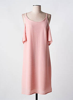 Robe mi-longue coupe fluide fines bretelles rose ROMEO POUR JULIETTE femme