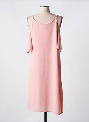 Robe mi-longue coupe fluide fines bretelles rose ROMEO POUR JULIETTE femme