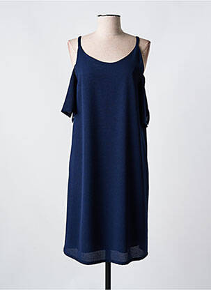 Robe mi-longue coupe fluide fines bretelles bleu ROMEO POUR JULIETTE femme