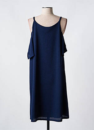 Robe mi-longue coupe fluide fines bretelles bleu ROMEO POUR JULIETTE femme
