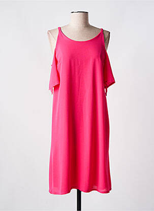 Robe mi-longue coupe fluide fines bretelles rose fonce ROMEO POUR JULIETTE femme
