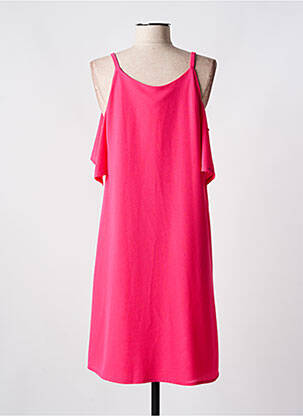 Robe mi-longue coupe fluide fines bretelles rose fonce ROMEO POUR JULIETTE femme