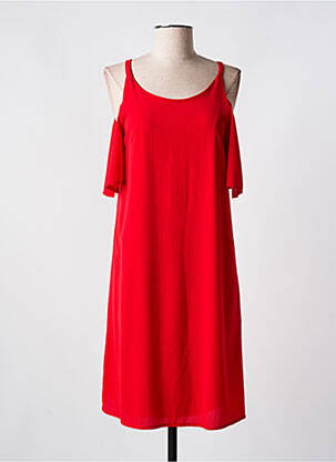 Robe mi-longue coupe fluide fines bretelles rouge ROMEO POUR JULIETTE femme