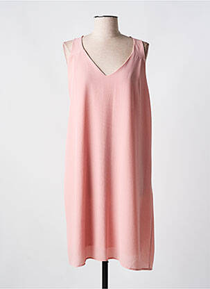 Robe mi-longue coupe fluide sans manche rose ROMEO POUR JULIETTE femme